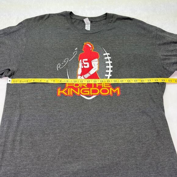 Patrick Mahomes For the Kingdom KC Chiefs Graphic Long Sleeve T-Shirt Gray XL - Picture 5 of 7